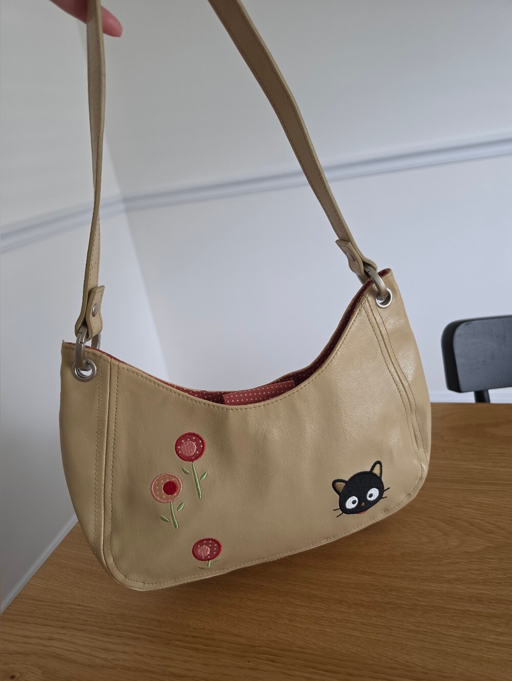 Vintage 1996 Chococat Sanrio Black and Yellow/Cream Shoulder Bag